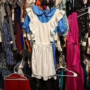 Blue and White Ruffled Dress